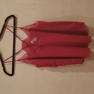 Love Stitch racer back camisole with lace accents